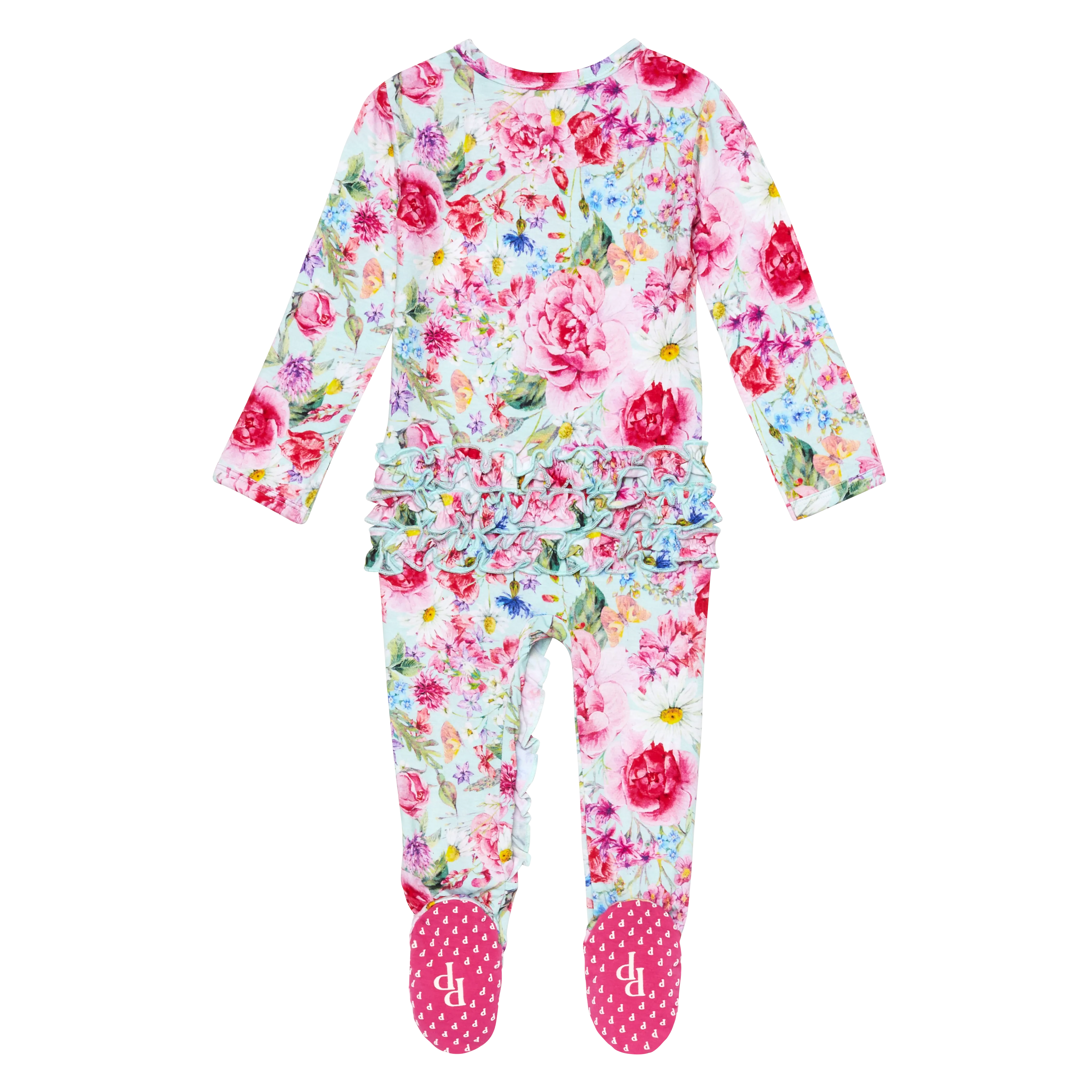 Posh Peanut Alice Ruffled Zippered Footie