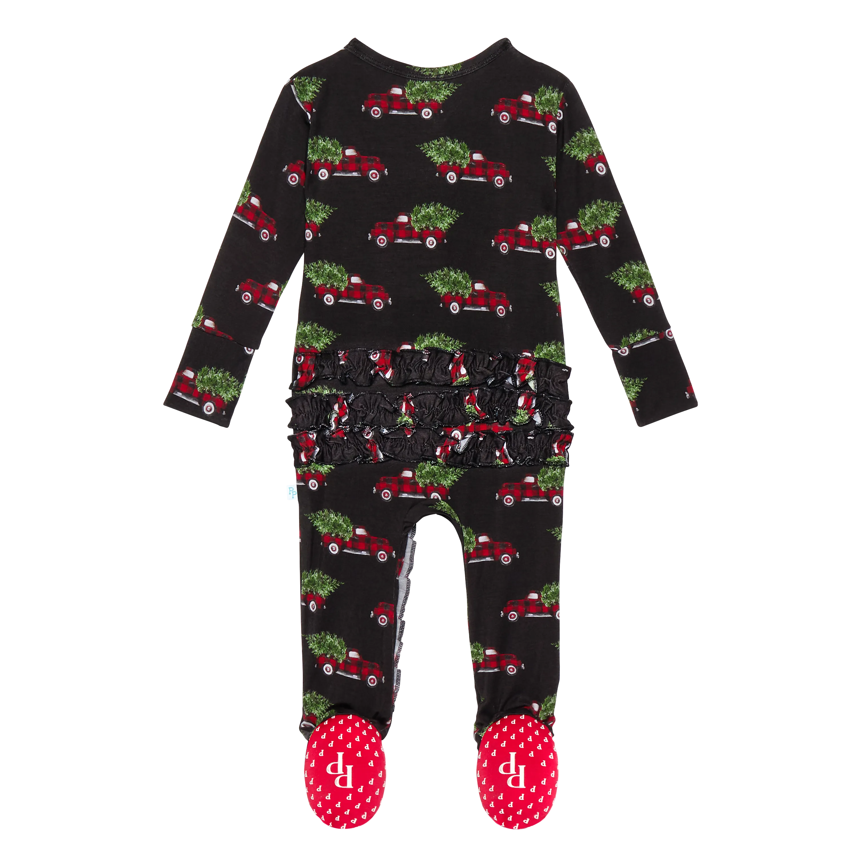 Posh Peanut Levi Ruffled Zippered Footie