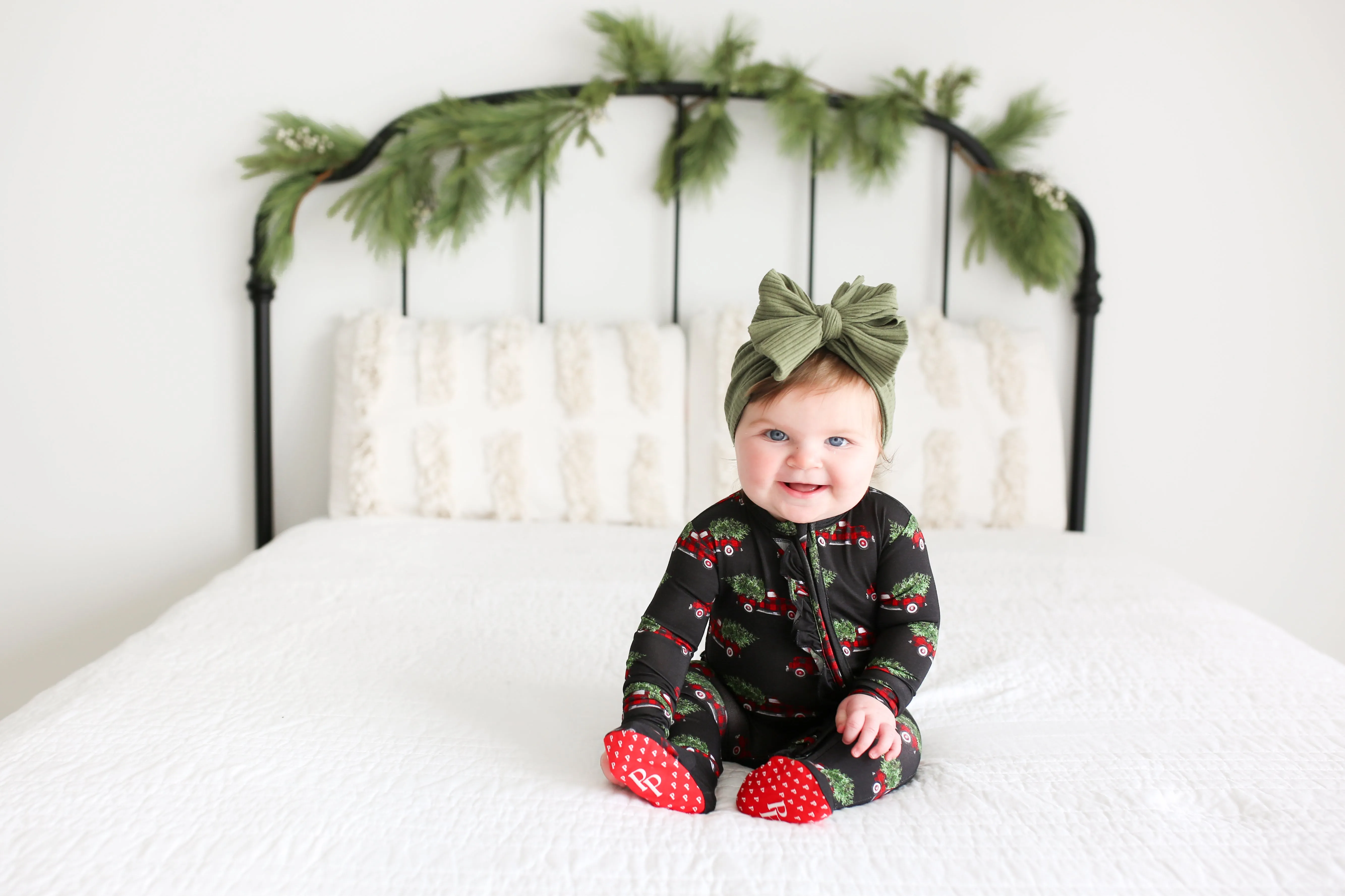 Posh Peanut Levi Ruffled Zippered Footie