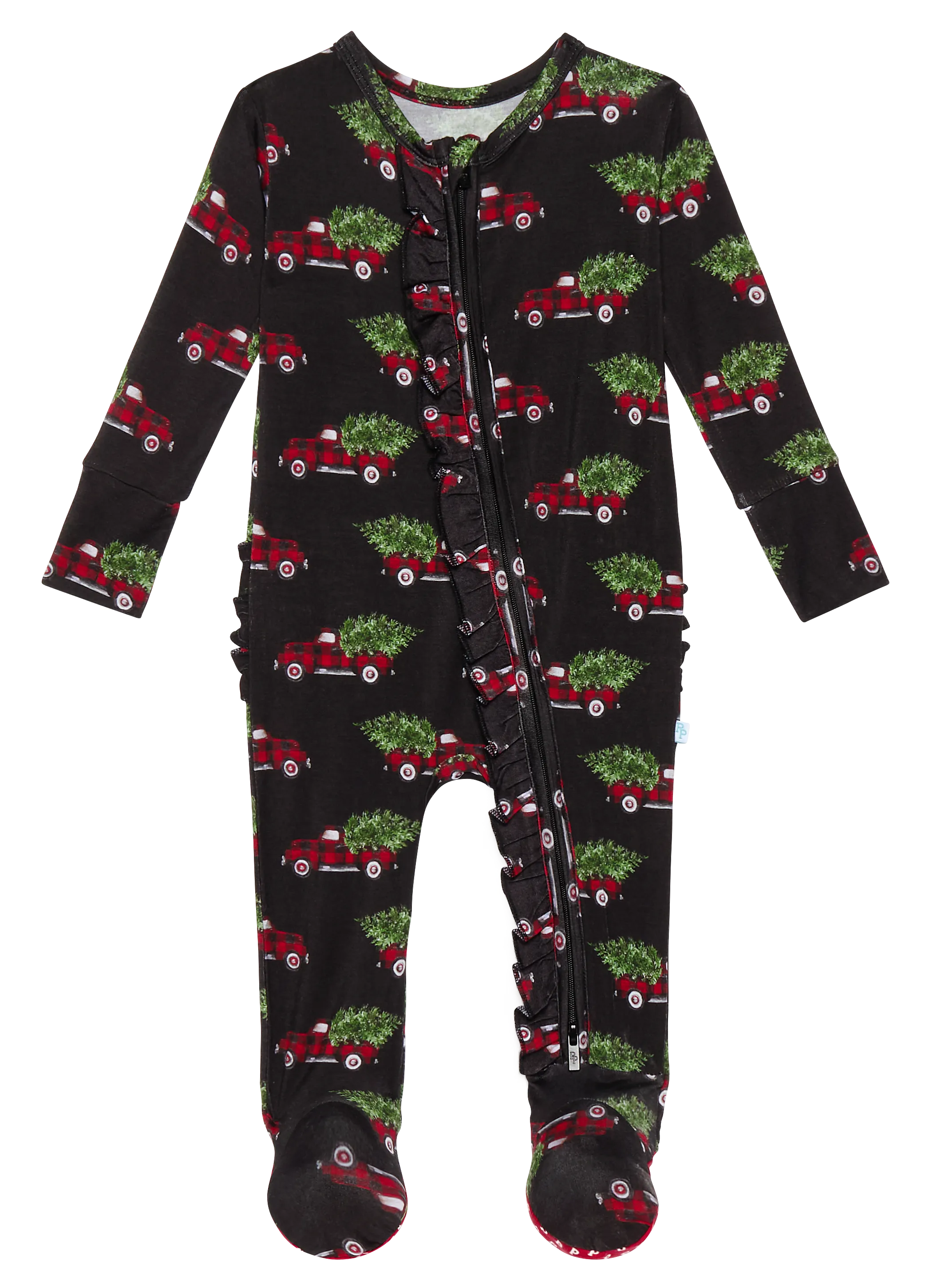 Posh Peanut Levi Ruffled Zippered Footie