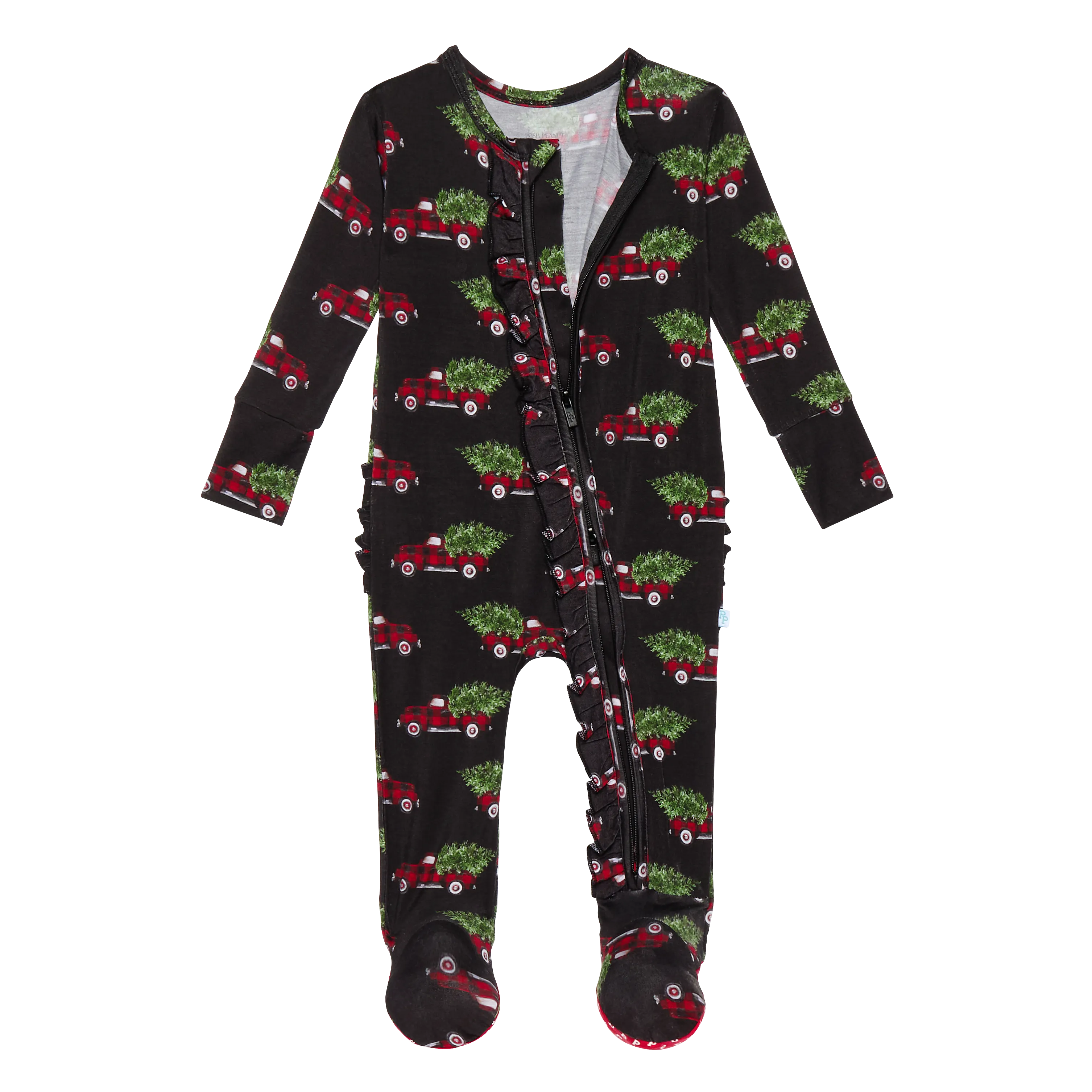 Posh Peanut Levi Ruffled Zippered Footie