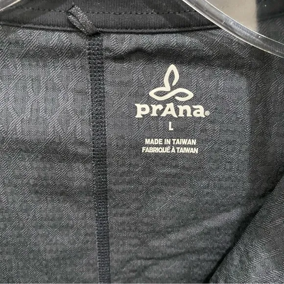 PRANA Black Jacquard Full-Zipper Jacket with Pockets Size Large