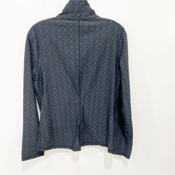 PRANA Black Jacquard Full-Zipper Jacket with Pockets Size Large