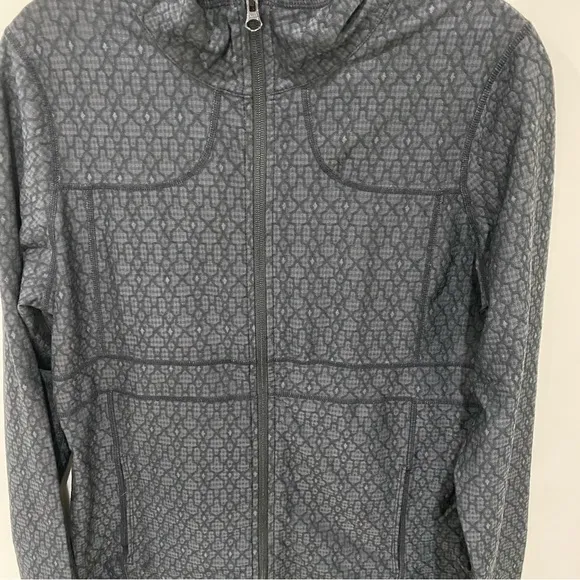 PRANA Black Jacquard Full-Zipper Jacket with Pockets Size Large