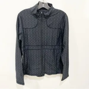 PRANA Black Jacquard Full-Zipper Jacket with Pockets Size Large