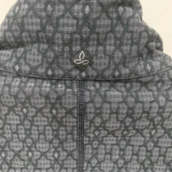PRANA Black Jacquard Full-Zipper Jacket with Pockets Size Large