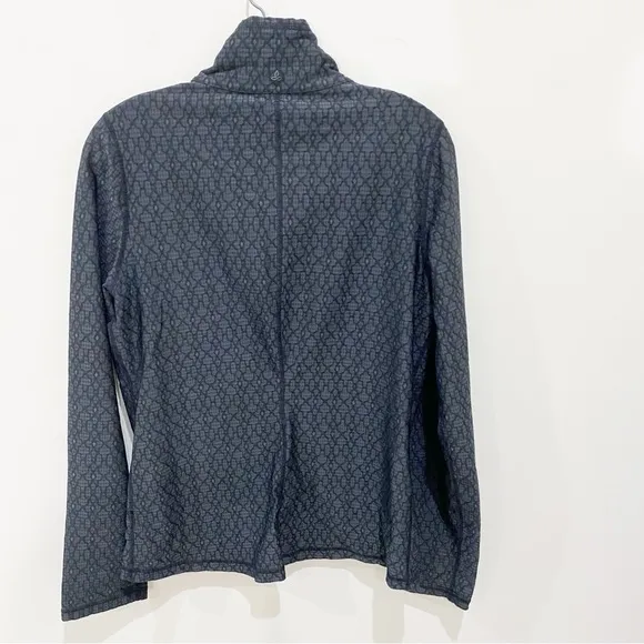 PRANA Black Jacquard Full-Zipper Jacket with Pockets Size Large