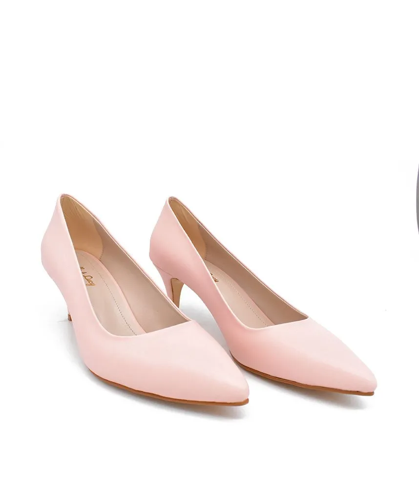 Pretty Pink Midi Heels