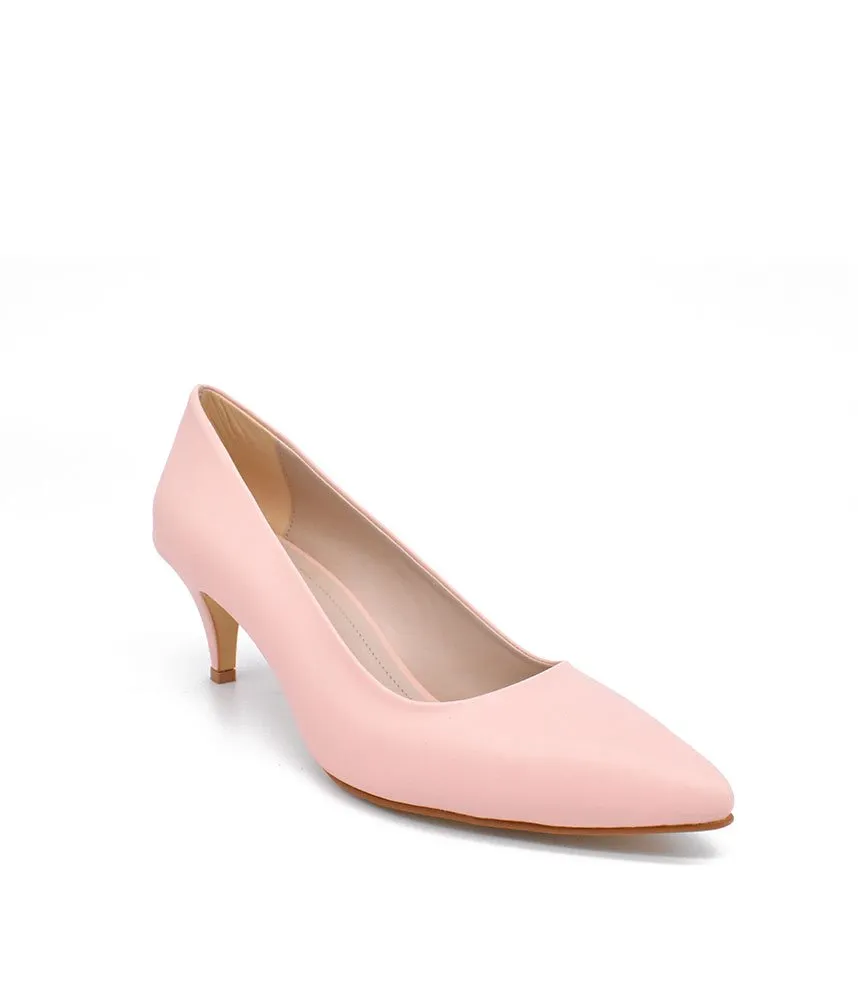 Pretty Pink Midi Heels