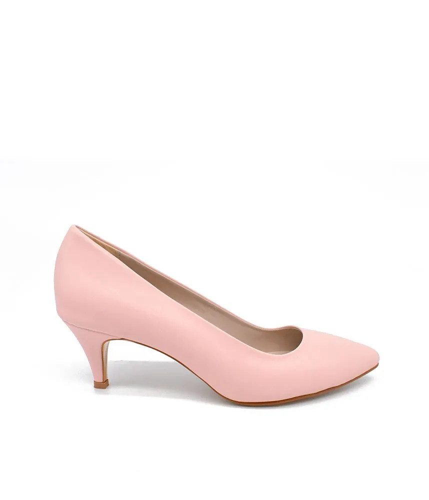 Pretty Pink Midi Heels