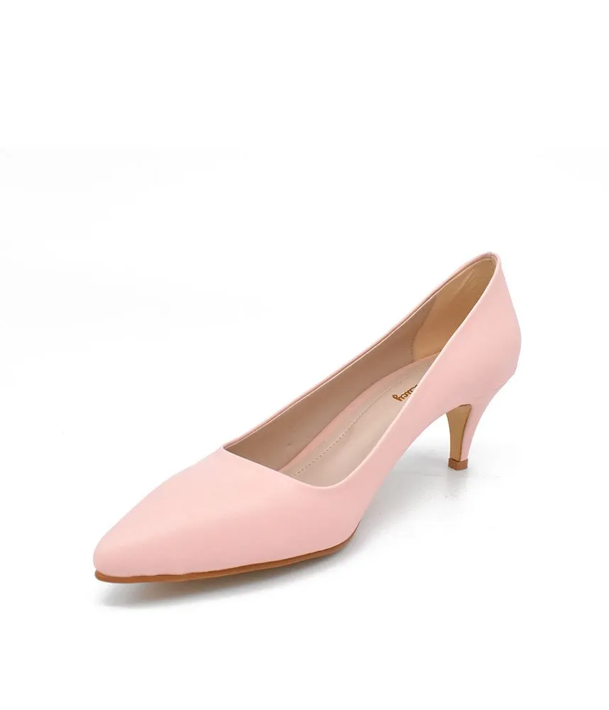 Pretty Pink Midi Heels