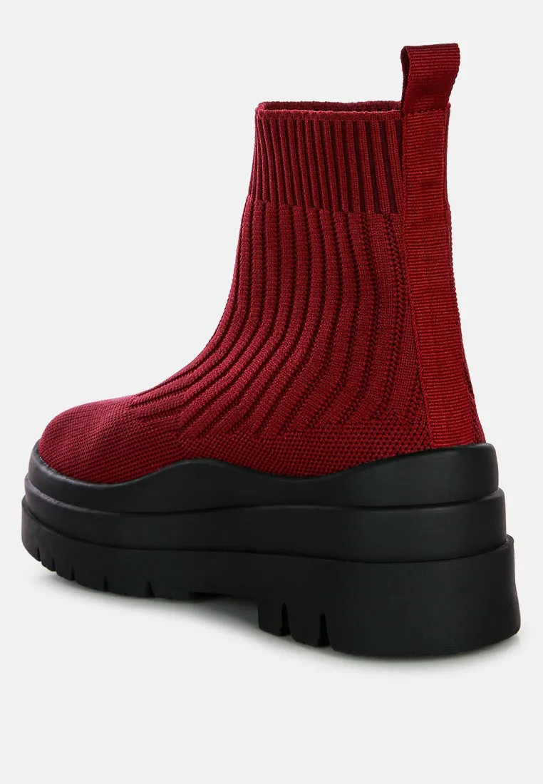 Quavo Knitted Platform Chunky Boots By Ruw