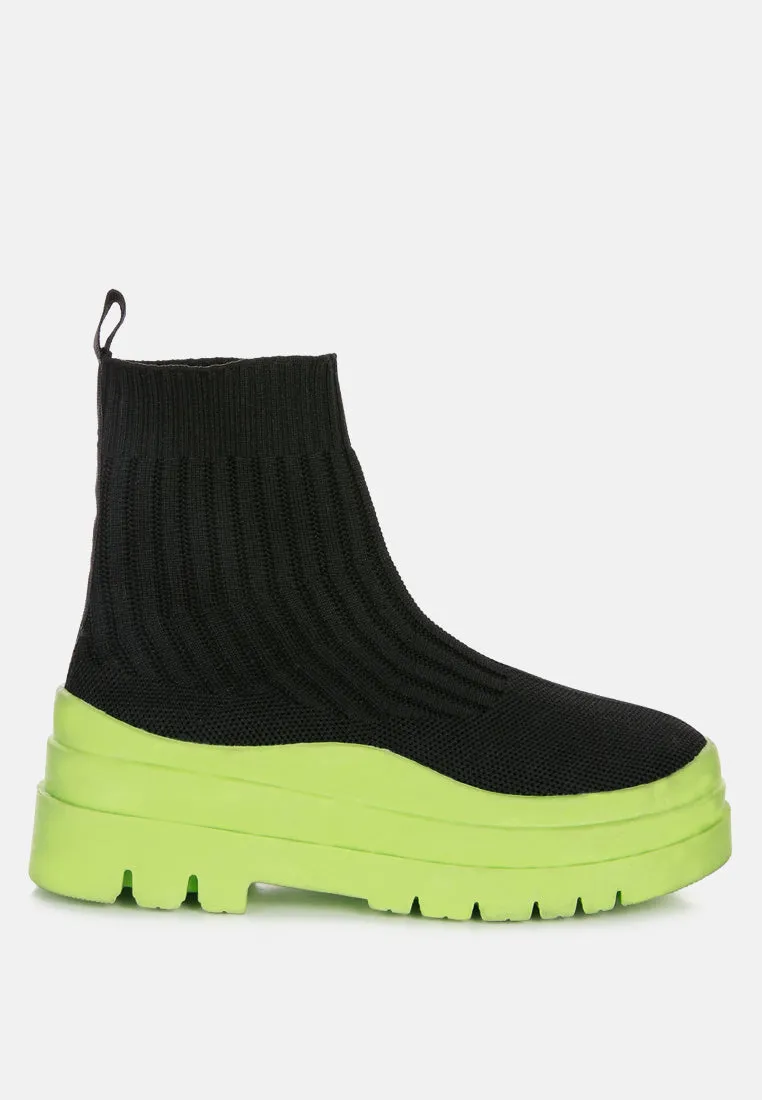 Quavo Knitted Platform Chunky Boots By Ruw