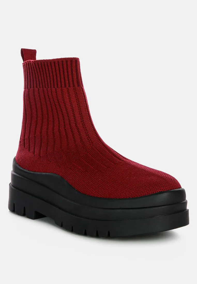 Quavo Knitted Platform Chunky Boots By Ruw