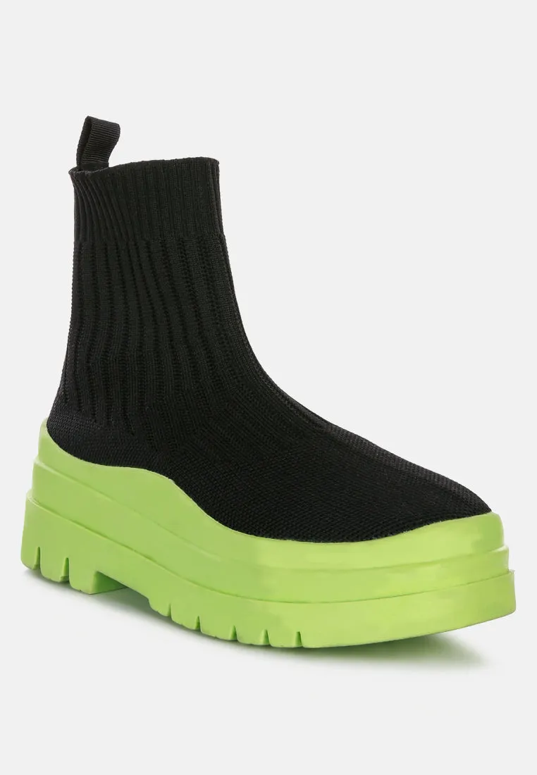 Quavo Knitted Platform Chunky Boots By Ruw