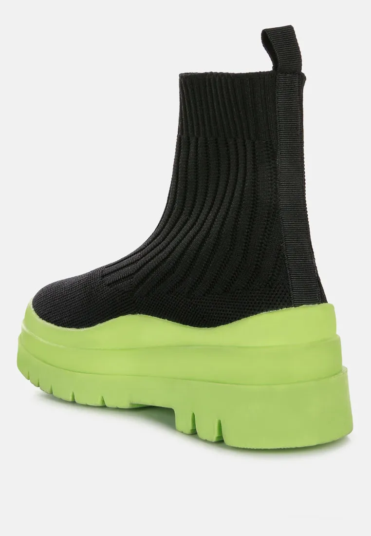 Quavo Knitted Platform Chunky Boots By Ruw