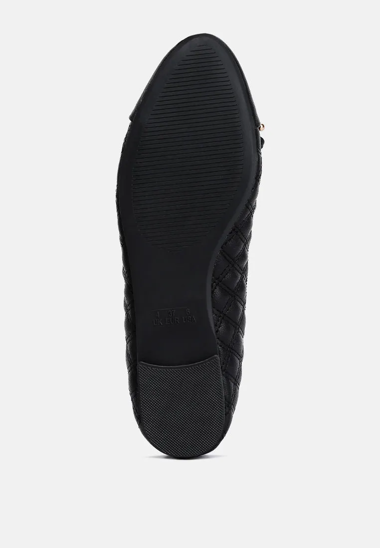 Quilted Faux Leather Ballerinas By Ruw