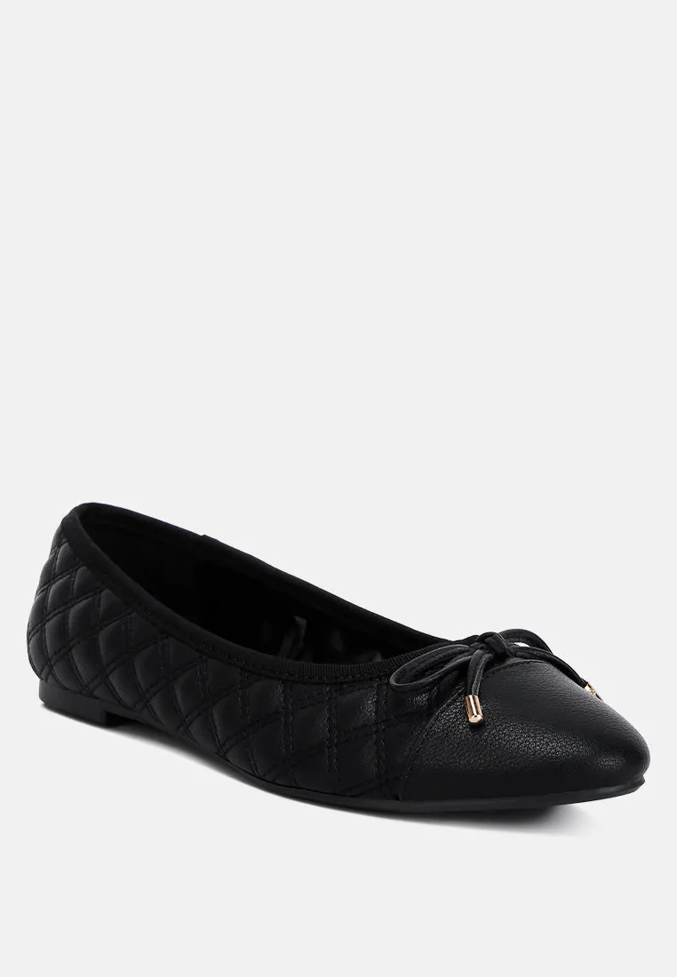 Quilted Faux Leather Ballerinas By Ruw