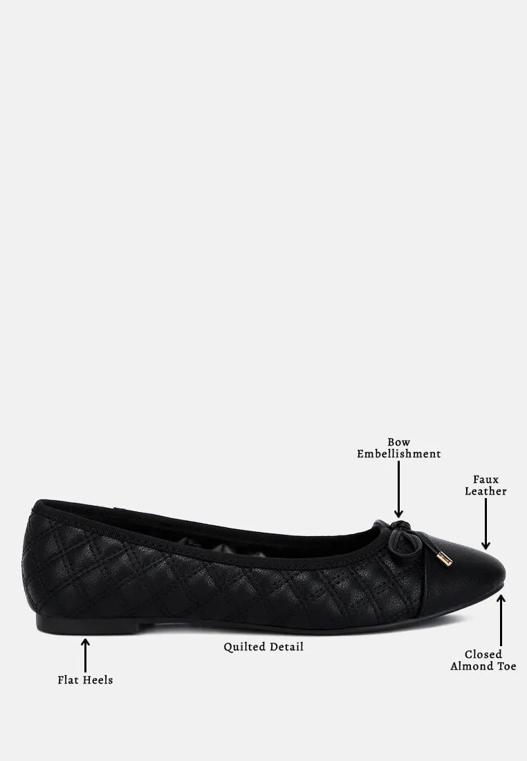 Quilted Faux Leather Ballerinas By Ruw