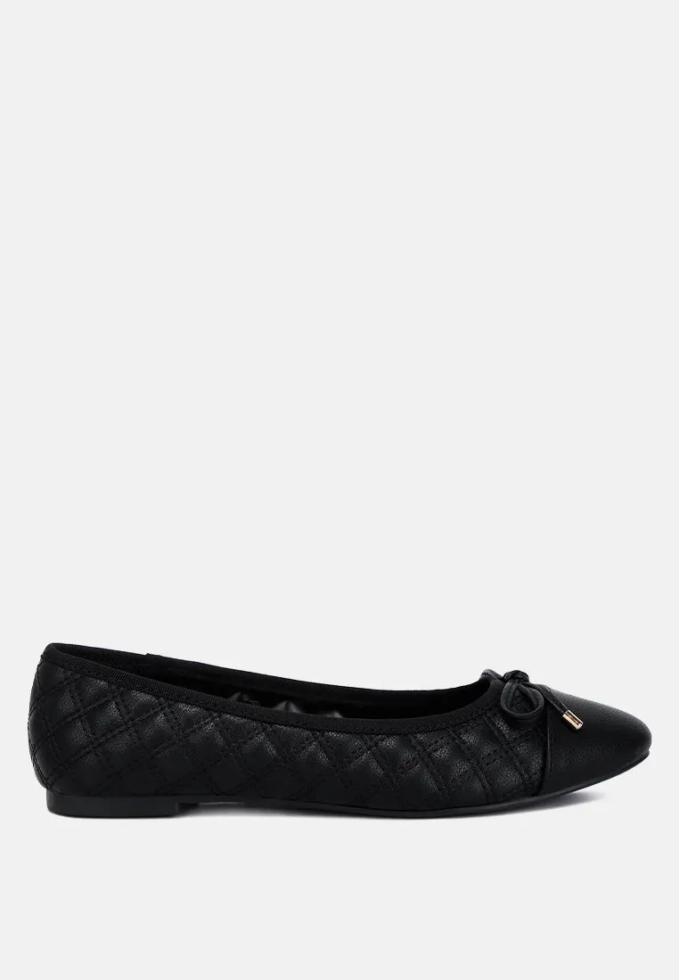 Quilted Faux Leather Ballerinas By Ruw