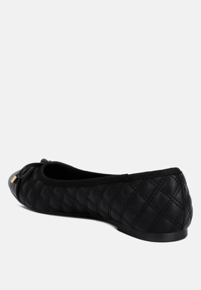 Quilted Faux Leather Ballerinas By Ruw