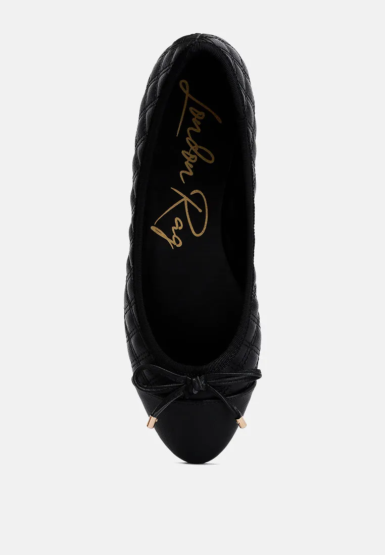 Quilted Faux Leather Ballerinas By Ruw