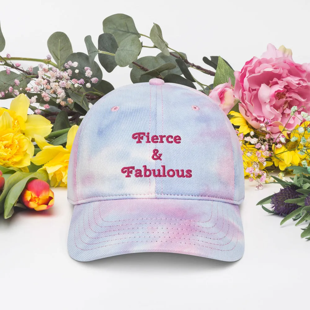 "Fierce & Fabulous" Tie-dye Baseball Cap