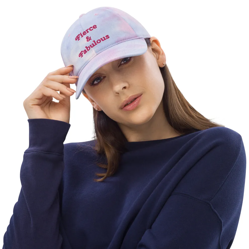 "Fierce & Fabulous" Tie-dye Baseball Cap