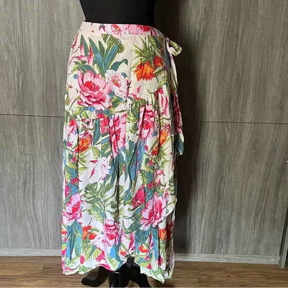 Rachel Roy Colorful Floral Wrap Skirt