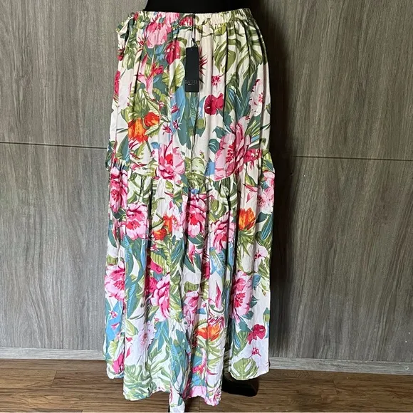 Rachel Roy Colorful Floral Wrap Skirt