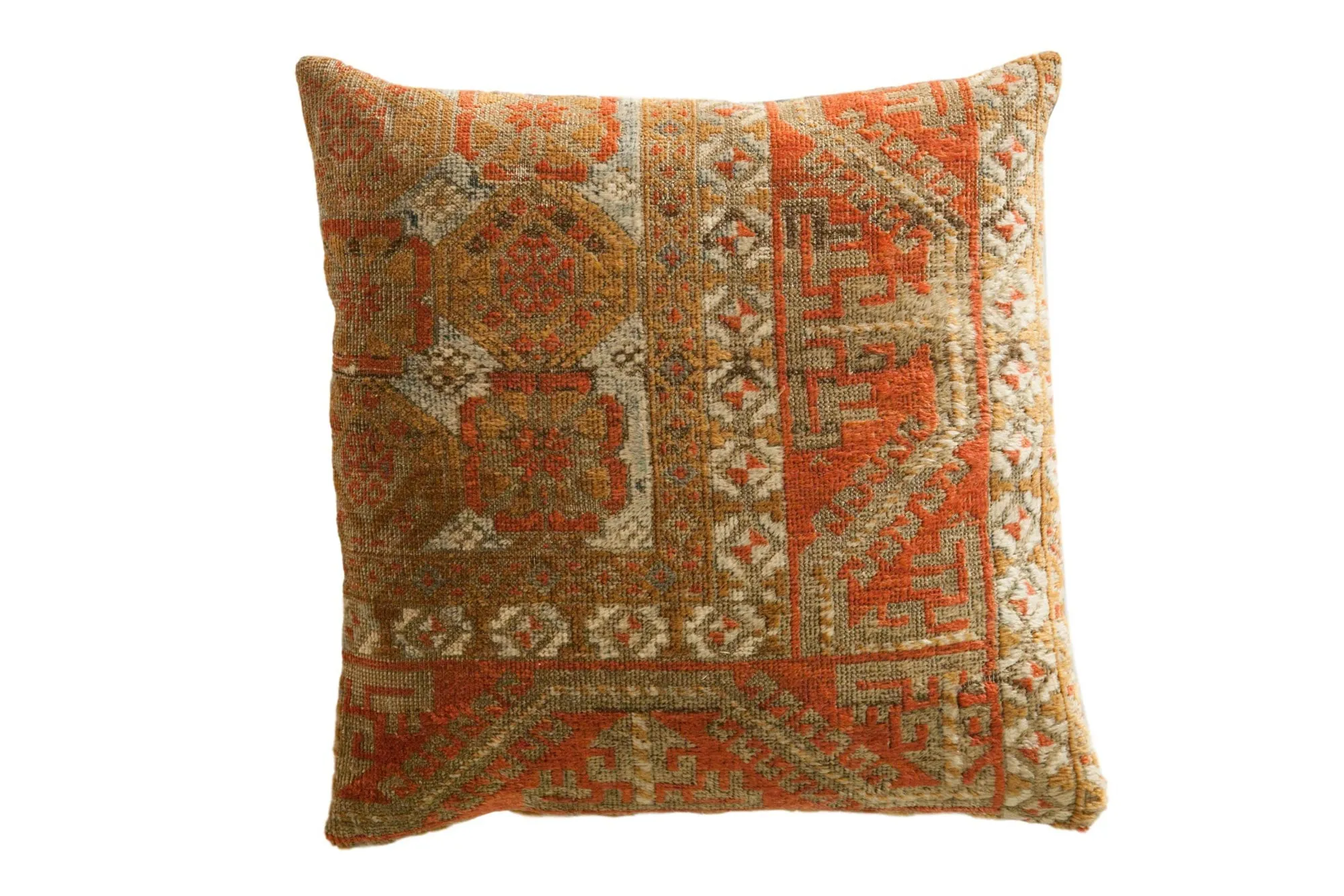 Reclaimed Antique Belouch Rug Fragment Throw Pillow
