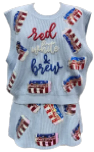 Red, White & Brew Sweater Vest