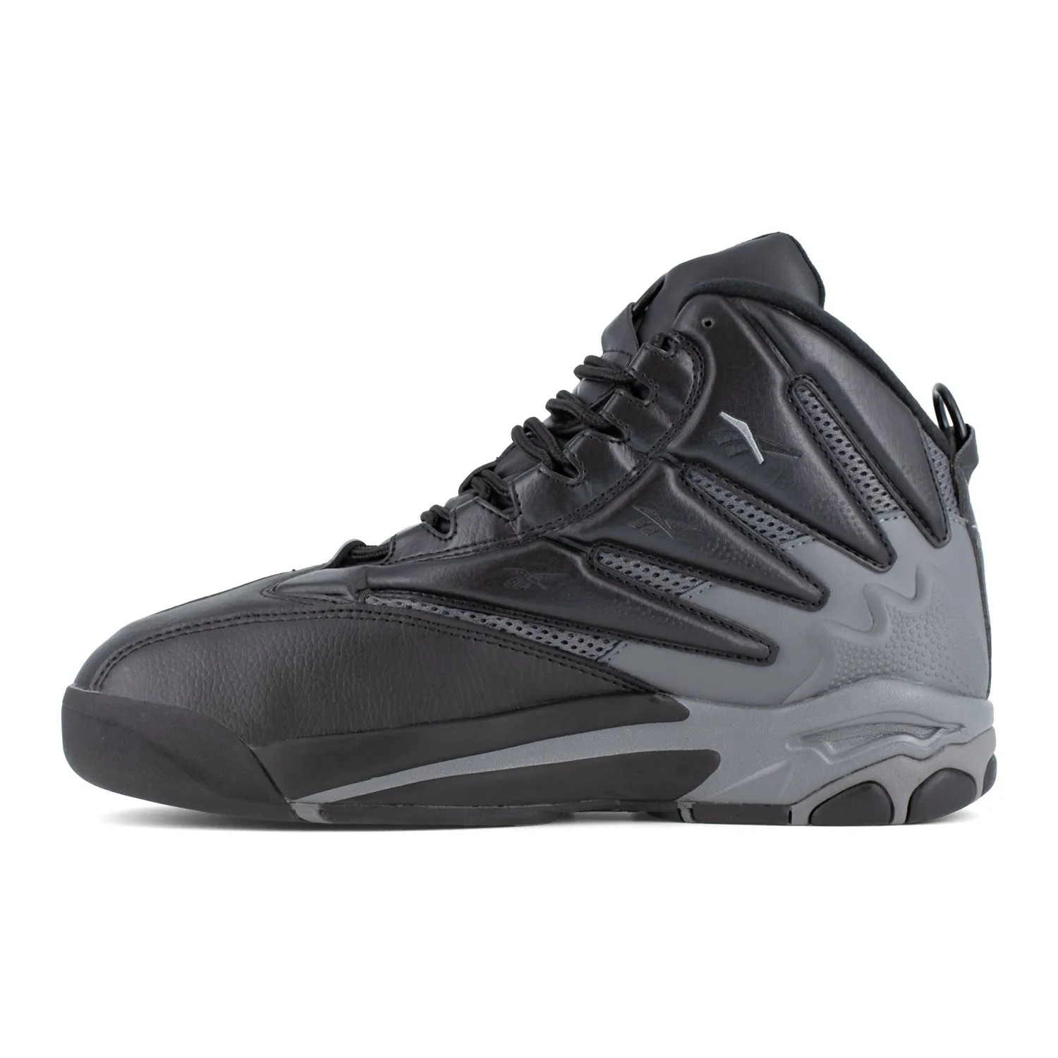 Reebok Mens The Blast Black/Dark Gray Leather MetGuard Work Shoes 9.5 W