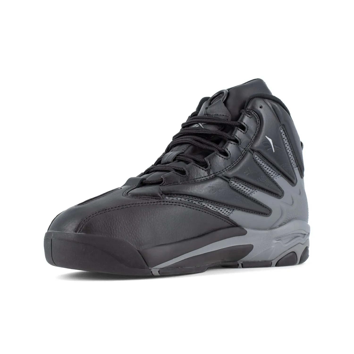 Reebok Mens The Blast Black/Dark Gray Leather MetGuard Work Shoes 9.5 W