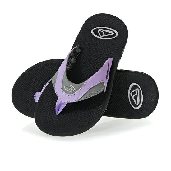 REEF LADIES FANNING SANDAL - GREY/PURPLE