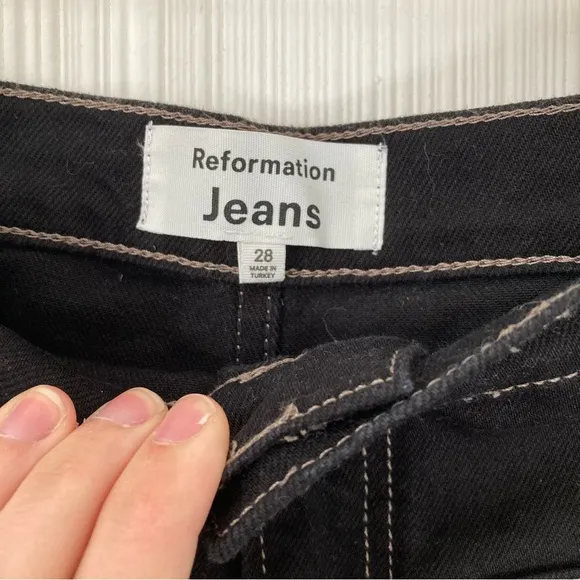 Reformation Alyssa High Rise Denim Short 28