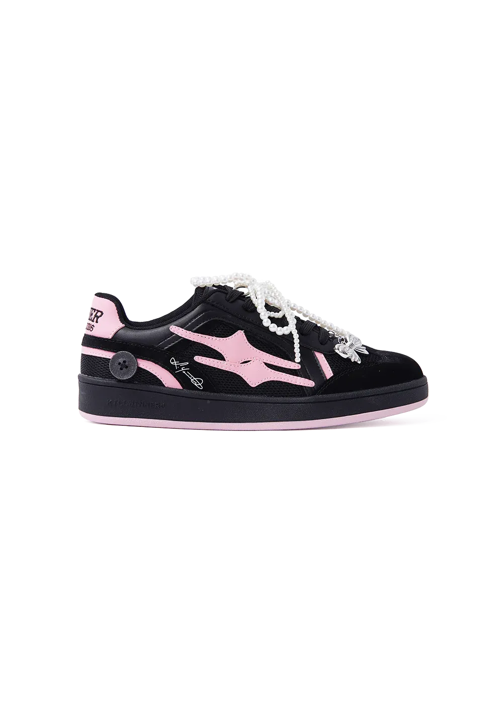 Retro Training Sneaker-Black Pink Bow