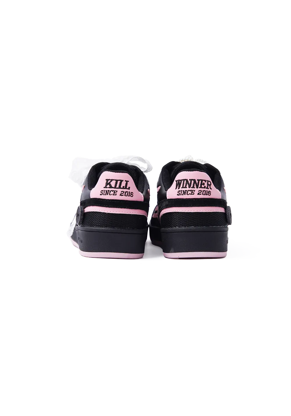 Retro Training Sneaker-Black Pink Bow