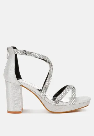 Rhinestones Embellished Strappy Sandals By RUW