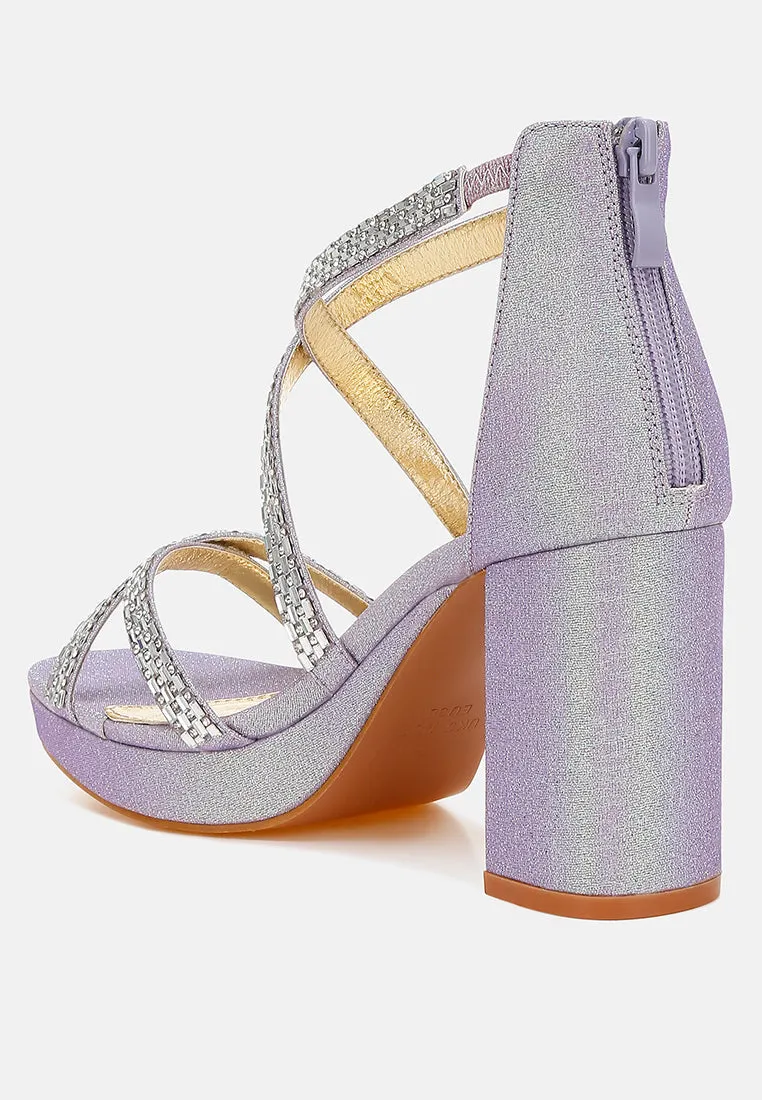 Rhinestones Embellished Strappy Sandals By RUW