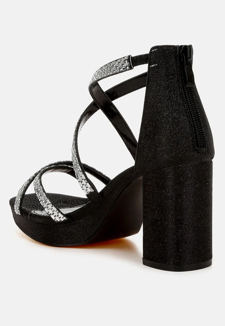 Rhinestones Embellished Strappy Sandals By RUW