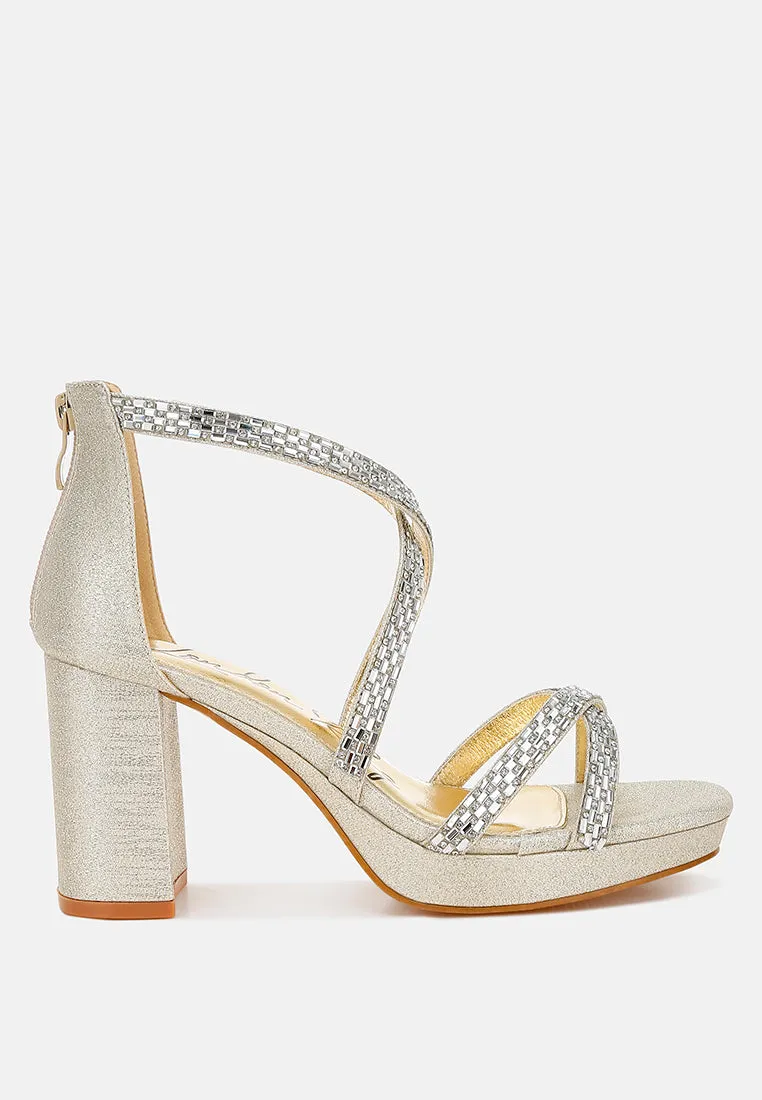 Rhinestones Embellished Strappy Sandals By RUW