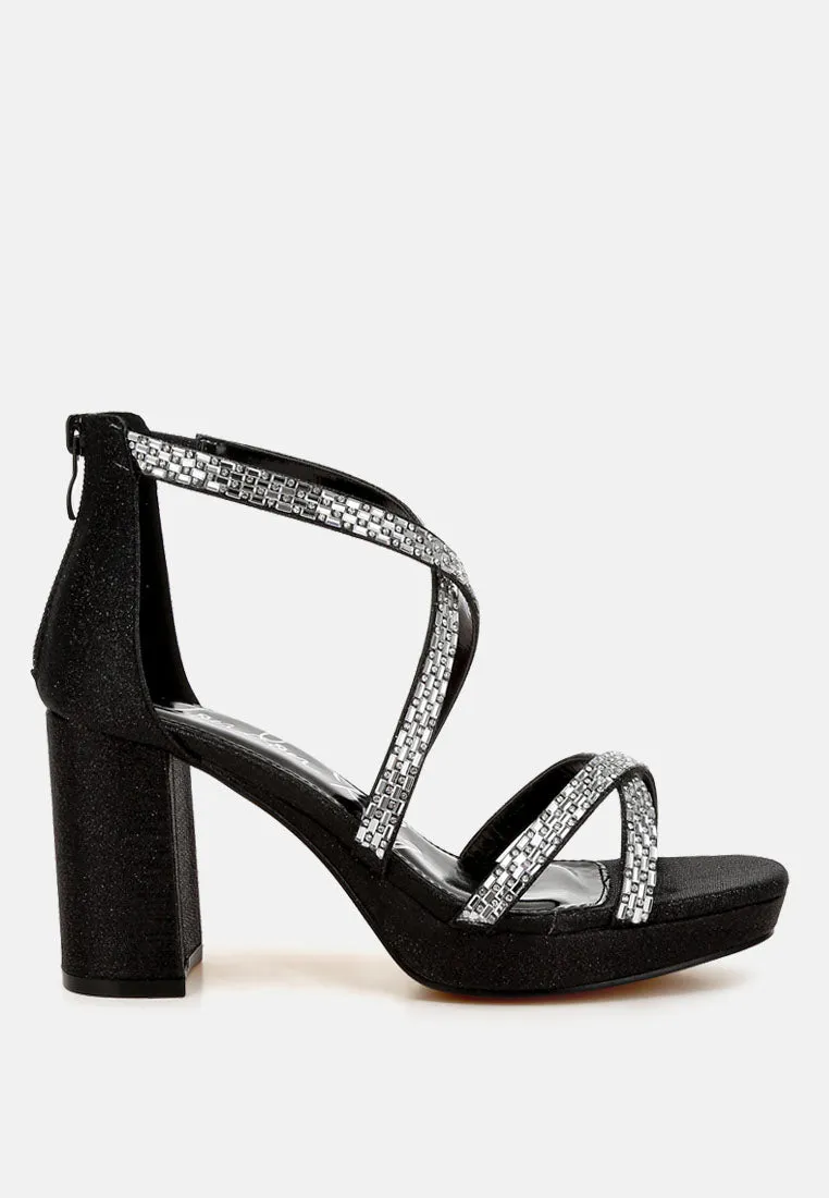 Rhinestones Embellished Strappy Sandals By RUW