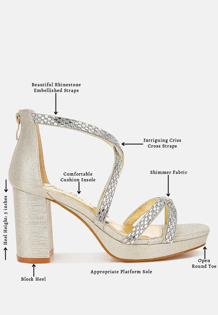 Rhinestones Embellished Strappy Sandals By RUW