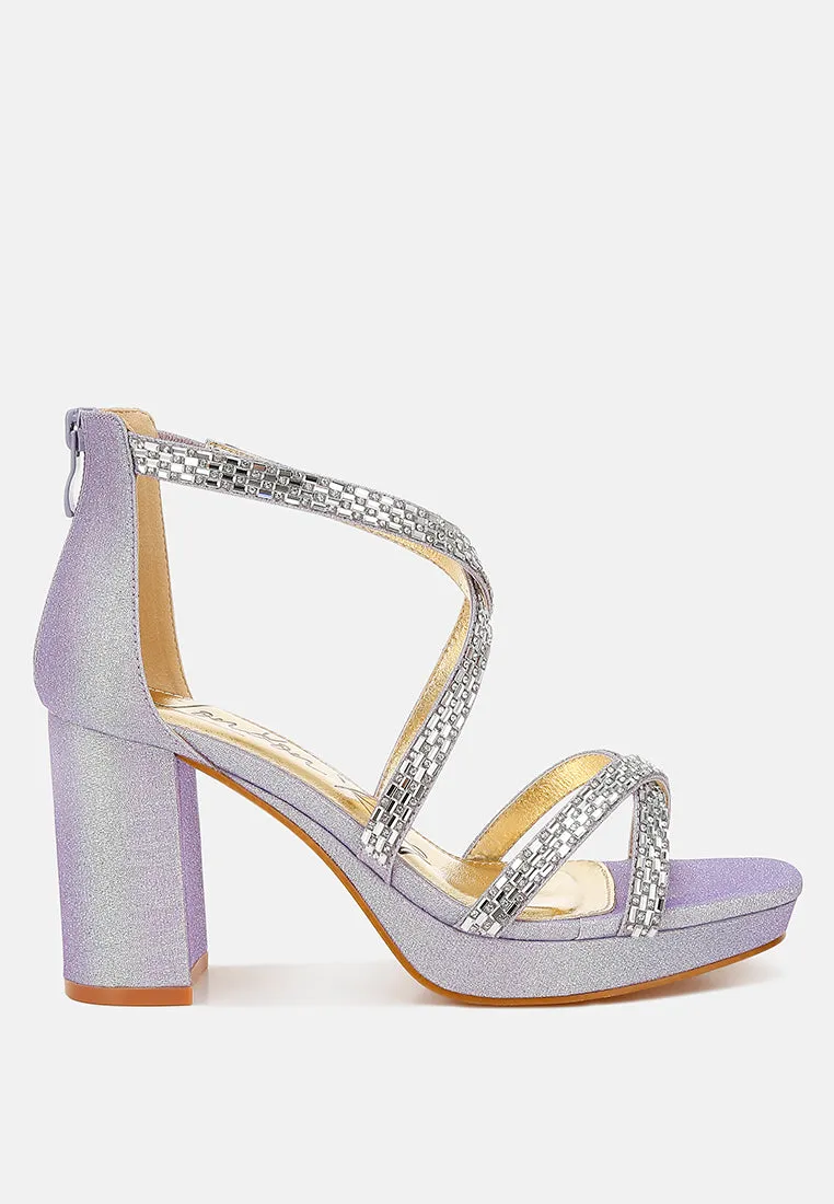 Rhinestones Embellished Strappy Sandals By RUW