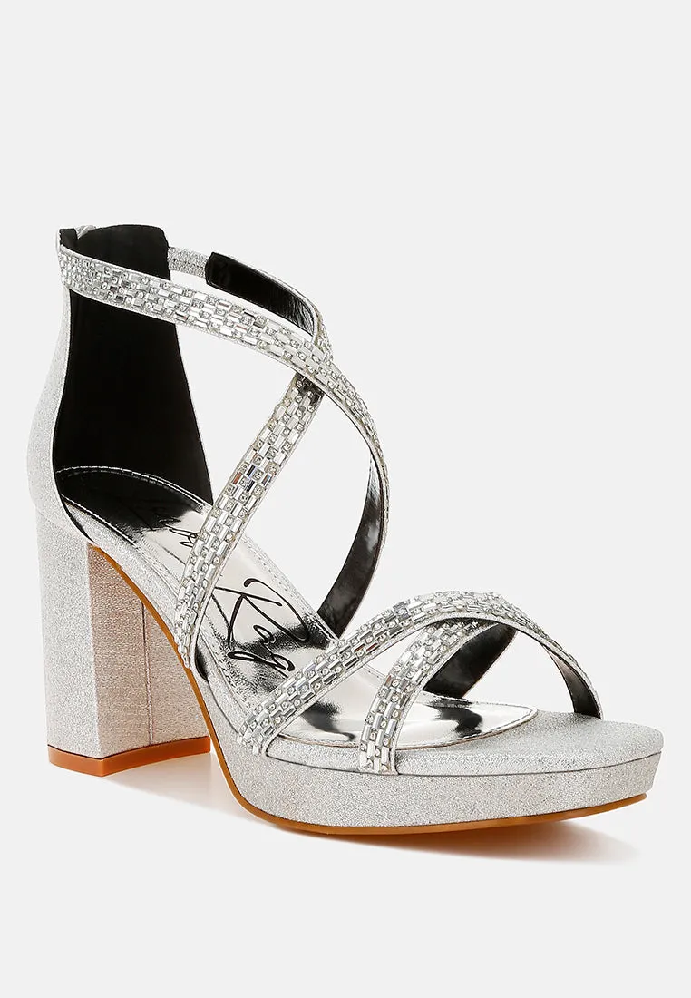 Rhinestones Embellished Strappy Sandals By RUW