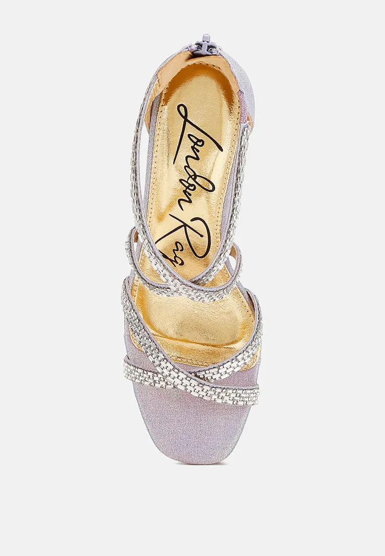 Rhinestones Embellished Strappy Sandals By RUW
