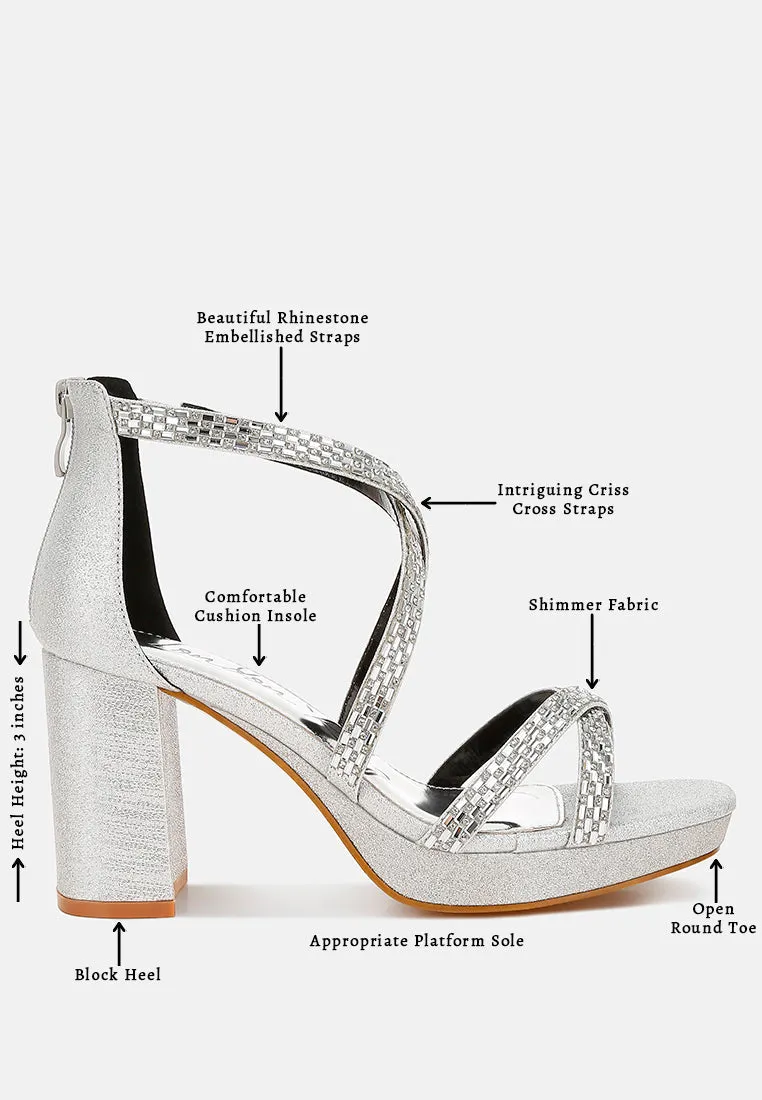 Rhinestones Embellished Strappy Sandals By RUW