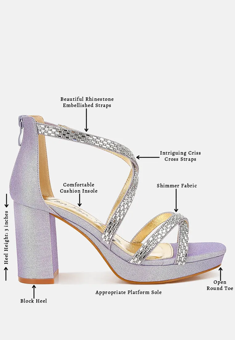 Rhinestones Embellished Strappy Sandals By RUW