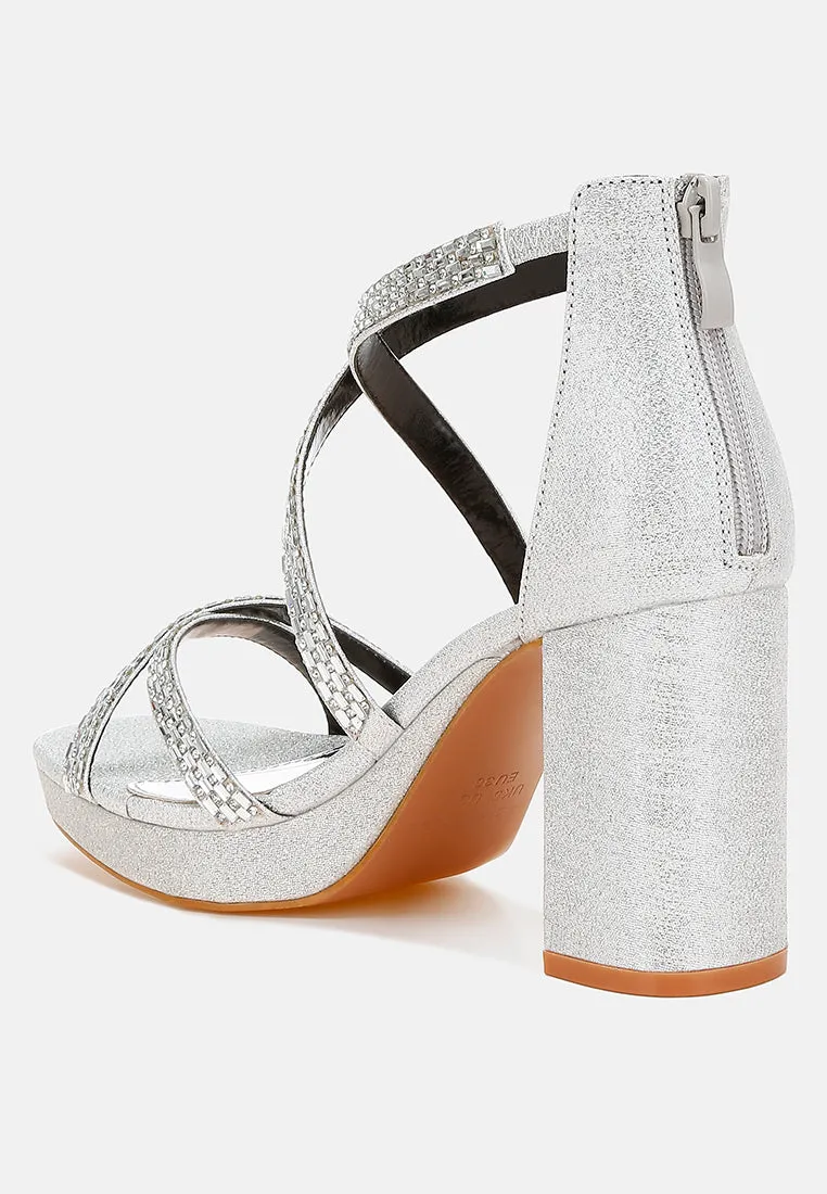 Rhinestones Embellished Strappy Sandals By RUW